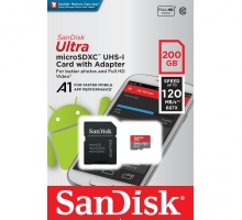 Thẻ nhớ MicroSD 200GB Sandisk Ultra A1 120 MB/s (Bản mới nhất)