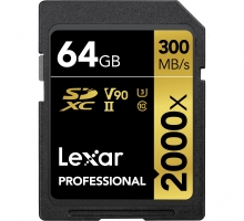 Thẻ nhớ Lexar SDXC 64GB UHS-II, 2000X-300MB/s