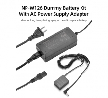 Bộ pin giả KingMa NP-W126 với Bộ chuyển đổi nguồn điện EU plug Power adapter