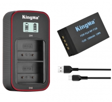 Bộ 1 pin 1 sạc đôi Ver 3 Kingma cho Fujifilm NP-T125