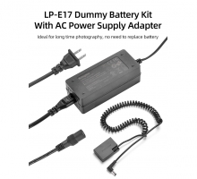 Bộ pin giả KingMa LP-E17 với Bộ chuyển đổi nguồn điện EU plug Power adapter