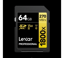 Thẻ nhớ Lexar®  64GB SDXC  Professional 1800x  UHS-II Dòng GOLD