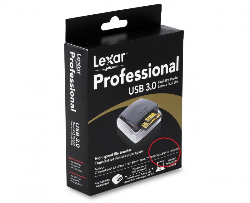 Đầu đọc thẻ Lexar Card Reader 3.0 Dual-Slot Reader, UHS-I and UHS-II 1