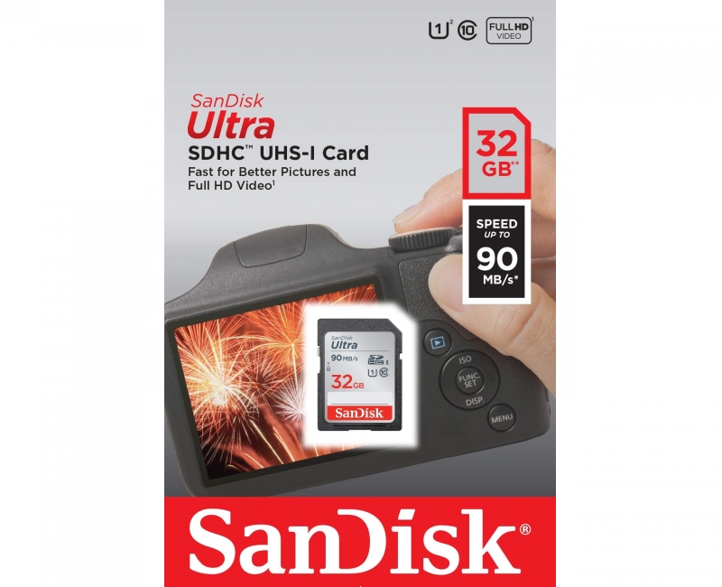 Thẻ nhớ SanDisk SDHC Ultra 32GB Class 10 90mb/s 4