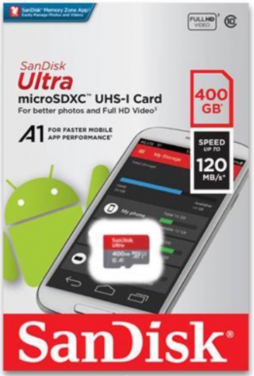 Thẻ nhớ MicroSD 400GB Sandisk Ultra A1 120 MB/s (Bản mới nhất)