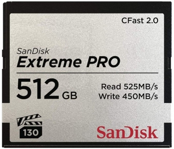 Thẻ nhớ CFast 2.0 SanDisk Extreme PRO 3500X 512GB 525/450Mb/s