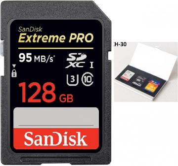 Thẻ nhớ SanDisk SDXC Extreme Pro 128GB 95/90 MB/s U3 (HÀNG TRAY AMAZON + HỘP ĐỰNG THẺ NHỚ) - No Box
