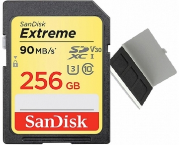 Thẻ nhớ Sandisk SDXC Extreme 256GB 90/70MB/s (Hàng Tray Amazon + Hộp đựng thẻ nhớ)
