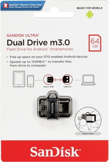 USB SanDisk Ultra 64GB Dual Drive m3.0 (Cổng Micro, USB)