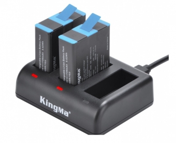 Bộ 2 pin 1 sạc ba Kingma for GoPro Hero 9 Black, Hero 10 Black